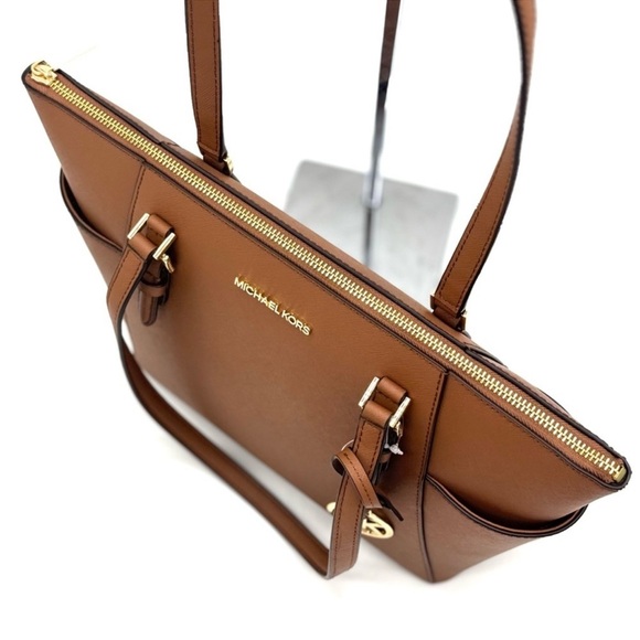 Michael Kors Large Charlotte Tote Bag Luggage Brown - Picture 7 of 10